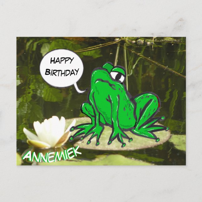 Carte postale drôle de grenouille personnalisée Jo (Devant)