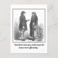 Carte postale drôle de mansplaining de nettoyage