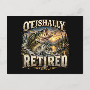 Carte Postale Drôle De Pêche Officiellement Papa Grand-père Retr