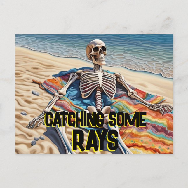 Carte Postale Drôle De Regarder Quelques Rayons Skeleton T-Shirt (Devant)