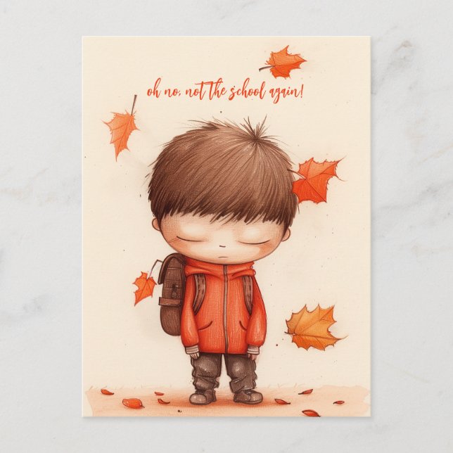 Carte Postale Drôle de retour à l'école (Devant)