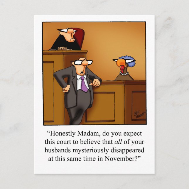 Carte postale Drôle de Thanksgiving pour le procès (Devant)