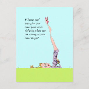 Carte postale drôle de yoga avec l'humour drôle de