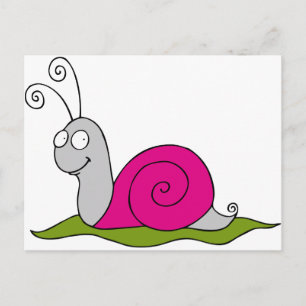 Carte Postale drôle d'escargot