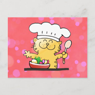 Carte Postale Drôle dessin   Funny Kitty Chef