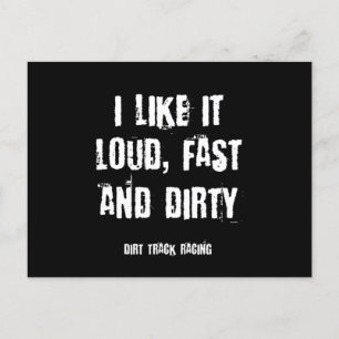 Carte Postale Drôle Devis De Course Loud Fast And Dirty Dirt Tra