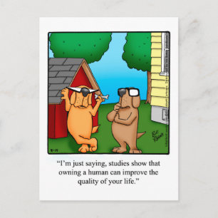 Carte postale drôle d'humour de chien Spectickles