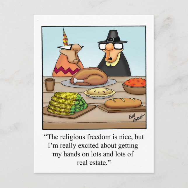 Carte postale drôle d'humour de Thanksgiving (Devant)
