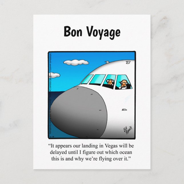 Carte postale drôle d'humour de voyage (Devant)