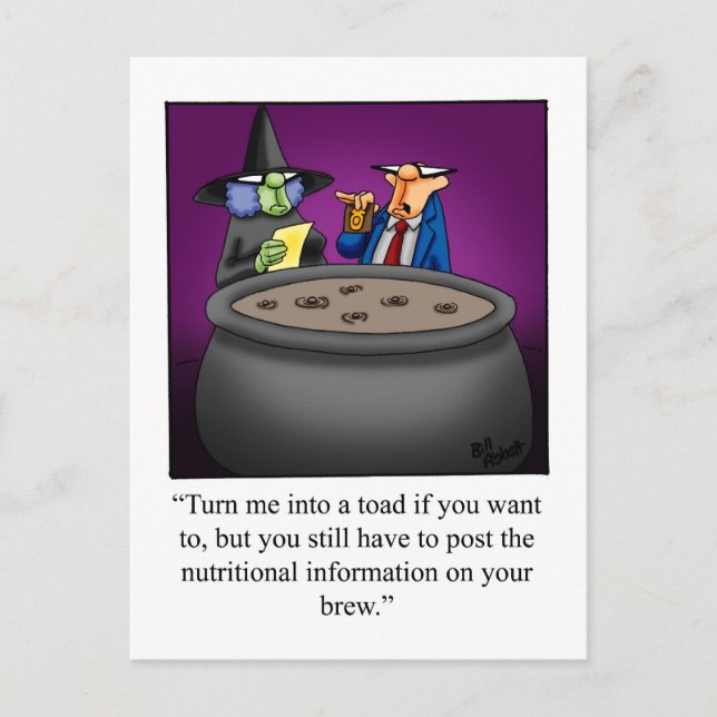 Carte postale drôle d'humour d'Halloween (Devant)