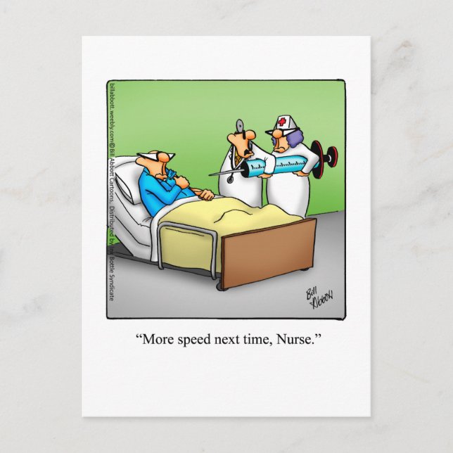 Carte postale drôle d'humour pour un rétablissemen (Devant)