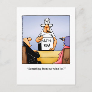 Carte postale drôle d'humour sur le vin