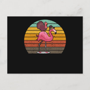 Carte Postale Drôle dinde flamingo Thanksgiving Jour mea