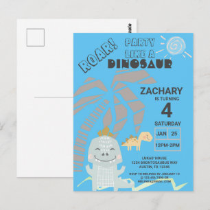 Carte Postale Drôle Dinosaur Roar Anniversaire de enfant Party I