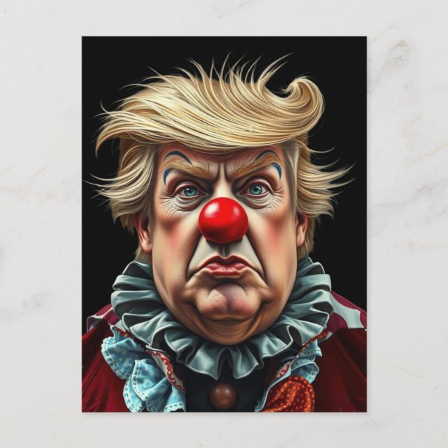 Carte Postale Drôle Donald Trump clown (Devant)