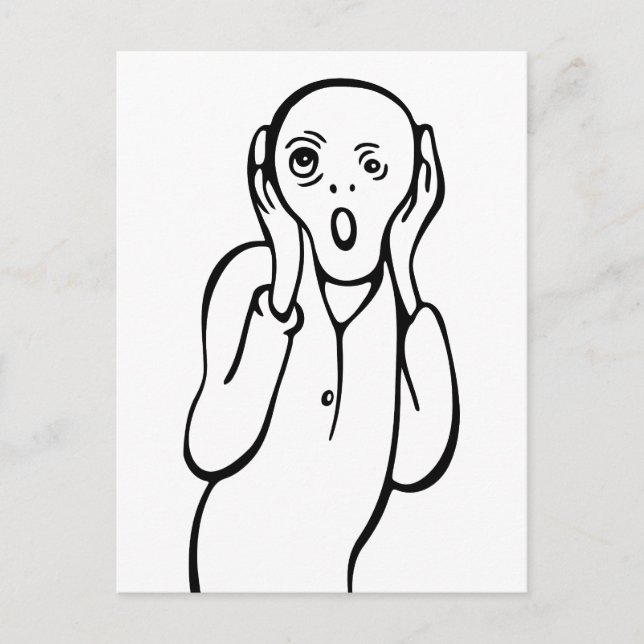 Carte Postale Drôle Edvard Munch Cri Parodie Caricature (Devant)