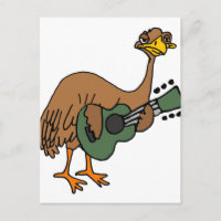 Drôle Emu Bird Jouer de la guitare Cartoon