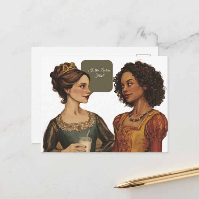 Carte Postale Drôle Est-Ce Que Ce Lactose Est Libre ? (Devant/Arrière en situation)