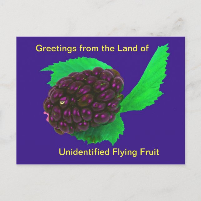 Carte postale drôle et bizarre : Fruit volant non  (Devant)