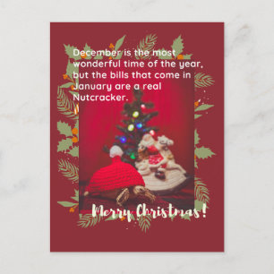Carte Postale Drôle et mignon Joyeux Noël bébé Tortue Sulcata