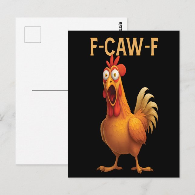 Carte Postale Drôle F-Caw-F poulet FCAWF poulet 2025 (Devant / Derrière)