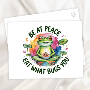 Carte Postale Drôle Frog Penser à vous Encouragement Bonjour