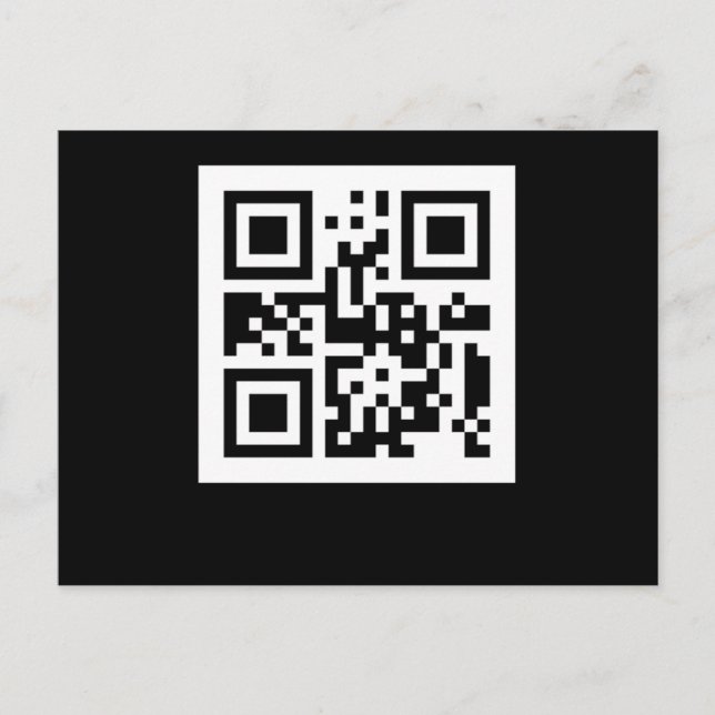 Carte Postale Drôle Geek Human QR Code Code code-barres Scanner (Devant)