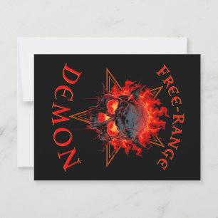 Carte Postale Drôle Halloween Hell Demon Crâne - Horreur gothiqu