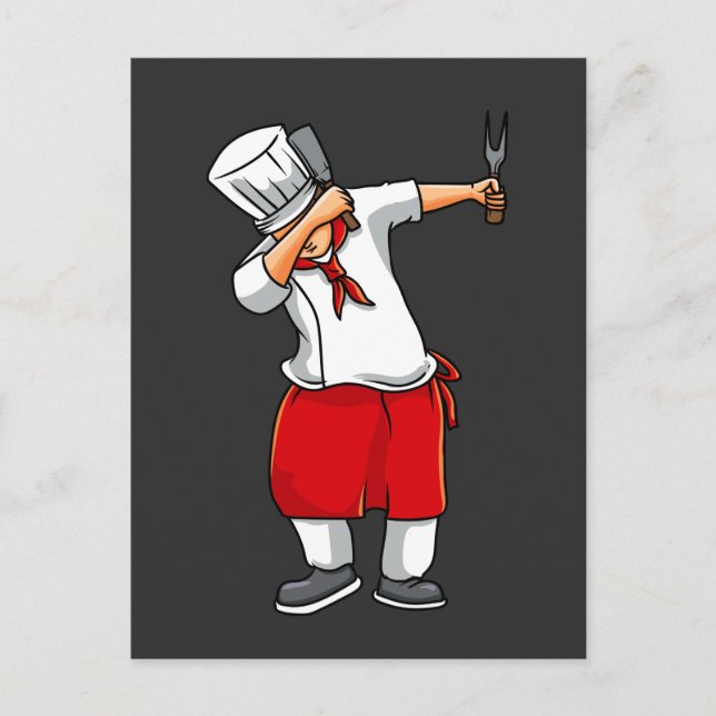 Carte Postale Drôle Hibachi Chef Japonais Cuisinier Amateur de n (Devant)