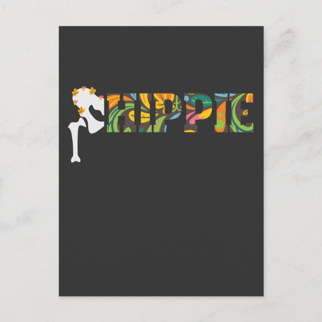 Carte Postale Drôle Hippie Hip Remplacement Chirurgie récupérati (Devant)