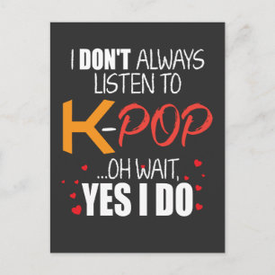 Carte Postale Drôle Idée de cadeau K-Pop Amateur de musique coré
