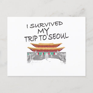 Carte Postale Drôle J'Ai Mon Voyage À Séoul Survival
