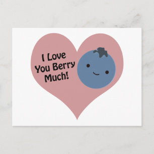 Carte Postale Drôle Je T'Aime Berry Beaucoup mignon Kawaii Blueb