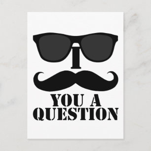 Carte Postale Drôle Je Vous Moustache Une Question Lunettes de s