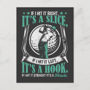 Carte Postale Drôle Joueur de golf Lucky Golf Swing Compétence J