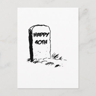 Carte Postale Drôle, "Joyeux 40ème" Gravestone