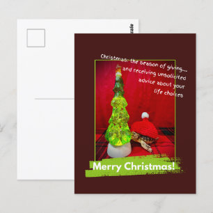 Carte Postale Drôle Joyeux Noël Turtle Conseil non sollicité