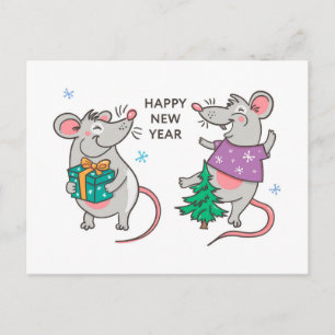 Carte Postale Drôle Joyeux Nouvel An Rat