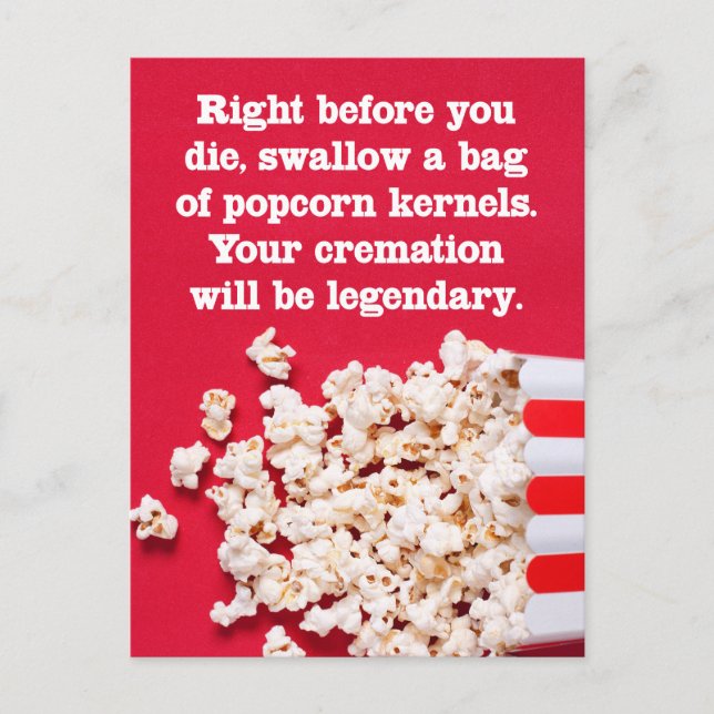 Carte postale drôle "Juste avant que vous mouriez" (Devant)