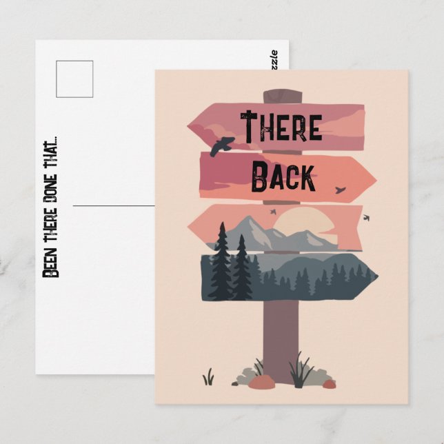 Carte Postale Drôle Là-Bas & Retour A Été Fait Ce Vacances (Devant / Derrière)