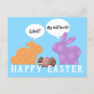 Carte Postale Drôle lapins de Pâques Illustration Salutation