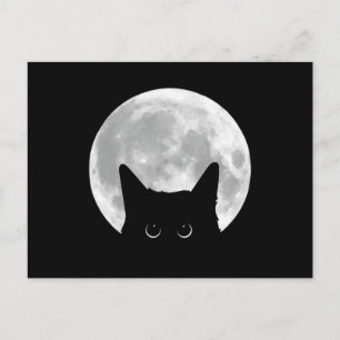 Carte Postale Drôle mignon Chat noir Halloween