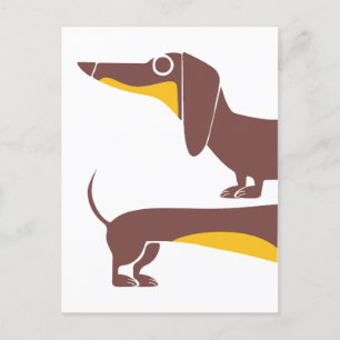 Carte Postale Drôle mignon dachshund pour parent chien long
