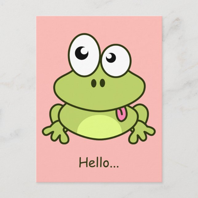 Carte Postale Drôle mignon grenouille enfants dessin animé (Devant)