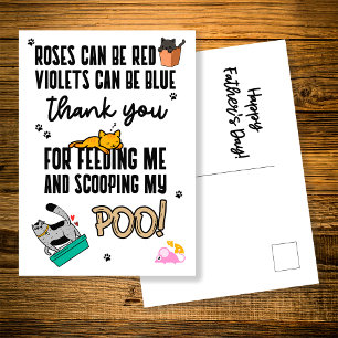 Carte Postale Drôle Mignonne Fête des pères Heureuse Du Chat