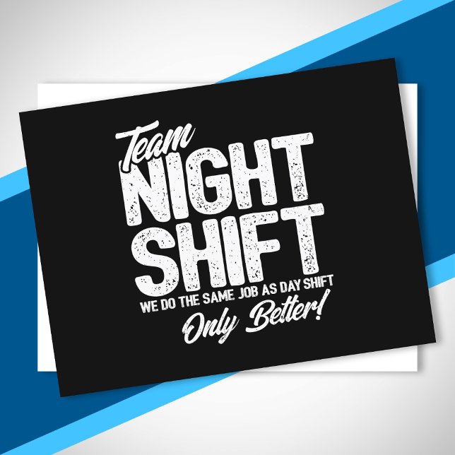 Carte Postale Drôle Night Shift Mème - Team Night Shift (Créateur téléchargé)