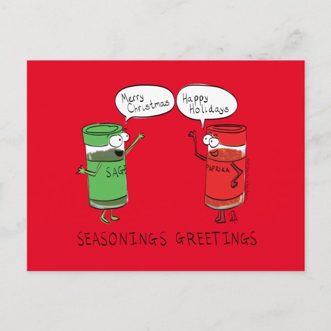 Carte Postale Drôle Noël Cartoon Cuisines épices (Devant)