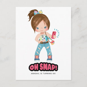 Carte Postale Drôle Oh Snap ! Fille anniversaire selfie Party