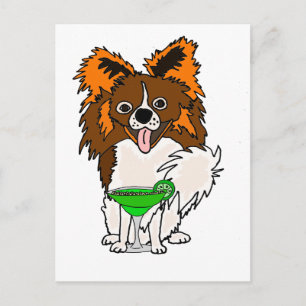 Carte Postale Drôle Papillon Chien Boire Margarita Cartoon