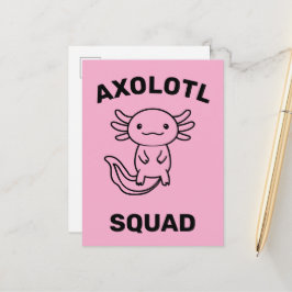 Carte Postale Drôle petite équipe de Axolotl personnalisable ros